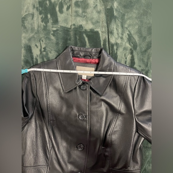 Croft & Barrow Black Leather Jacket, EUC, size M - Picture 10 of 14